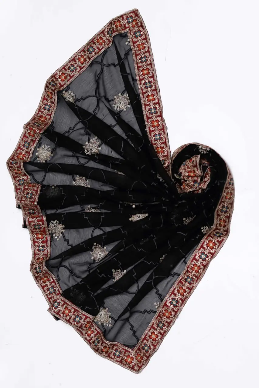Wedding & Party Wear – Black Embroidered Organza Suit - Image 5