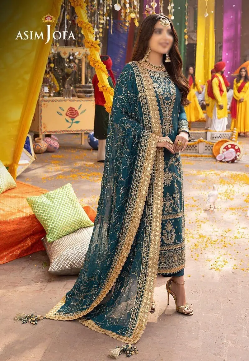 Asim Jofa Replica Collection Chiffon 3pc Suit