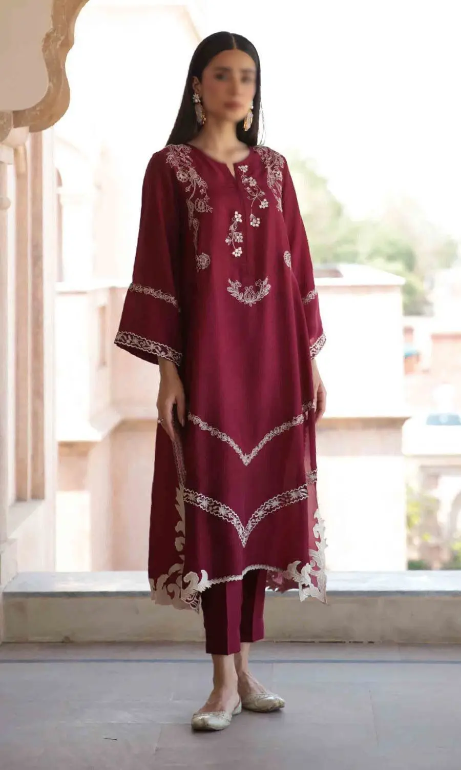 Batik 2pc Unstitched Dhanak Suit with Embroidery – Winter Collection - Image 3