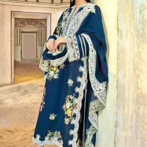 Crimson 3 Piece Embroidered Dhanak Suit Winter Collection 7201