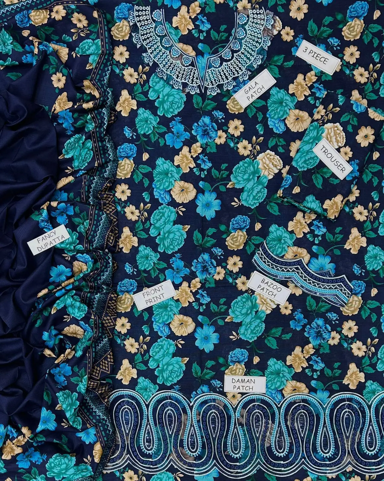 Farasha 3 Piece Digital Printed Khaddar Suit – Most Demanding Edition - Image 4