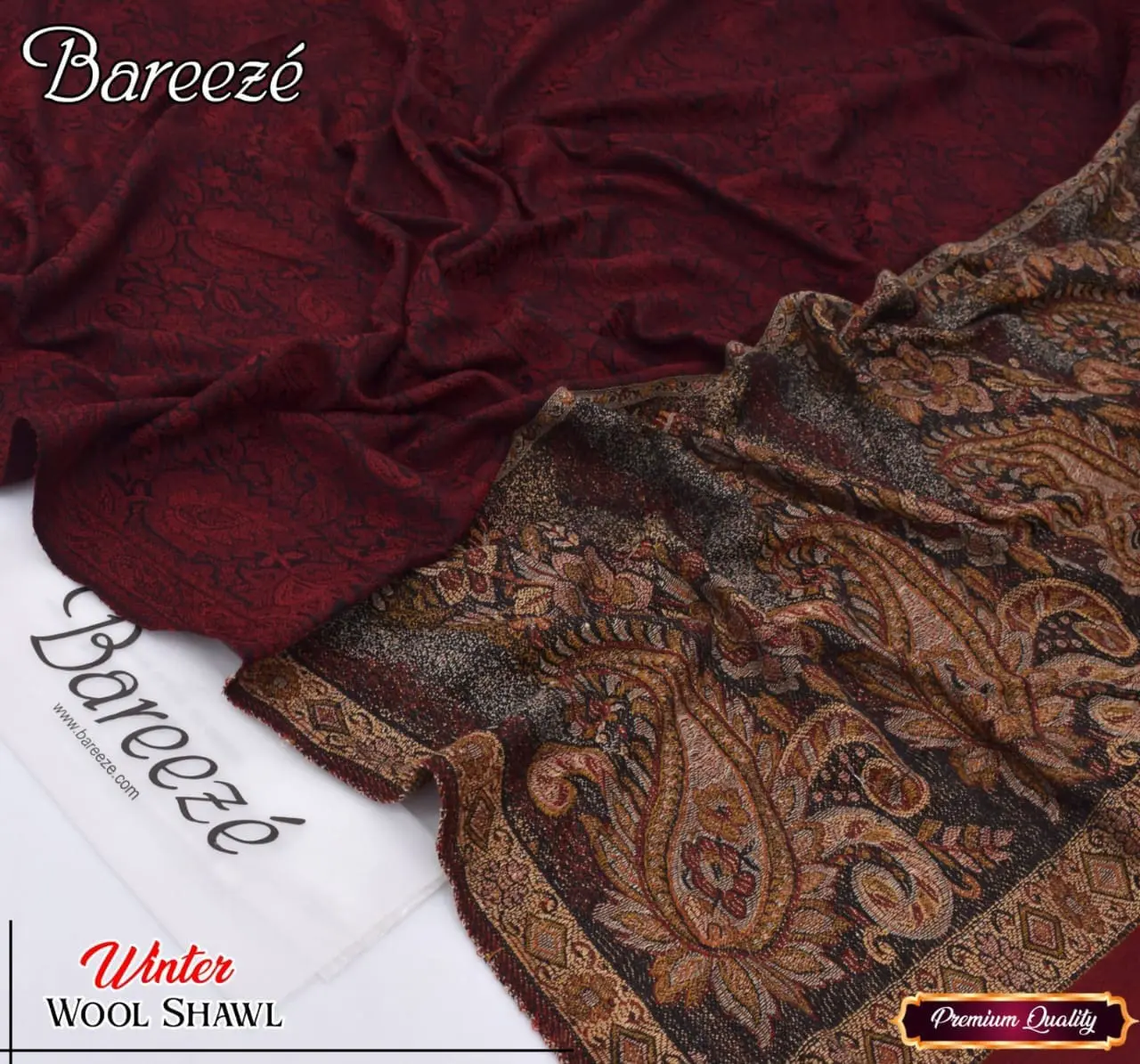 Jacquard Wool Shawl for Women – Winter Collection 2025 - Image 9