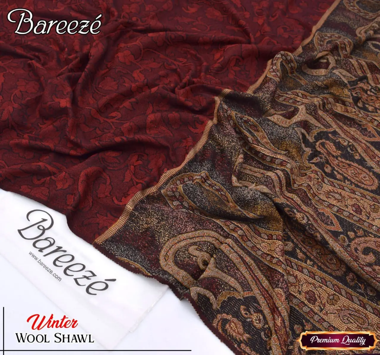 Jacquard Wool Shawl for Women – Winter Collection 2025 - Image 4