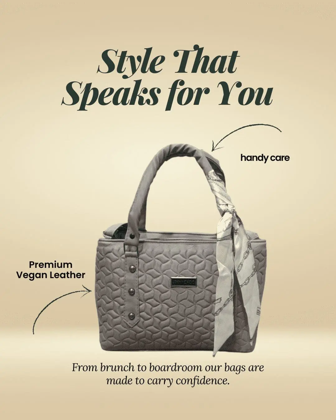 Jimmy Choo Handbag for ladies with scarf Style color grey