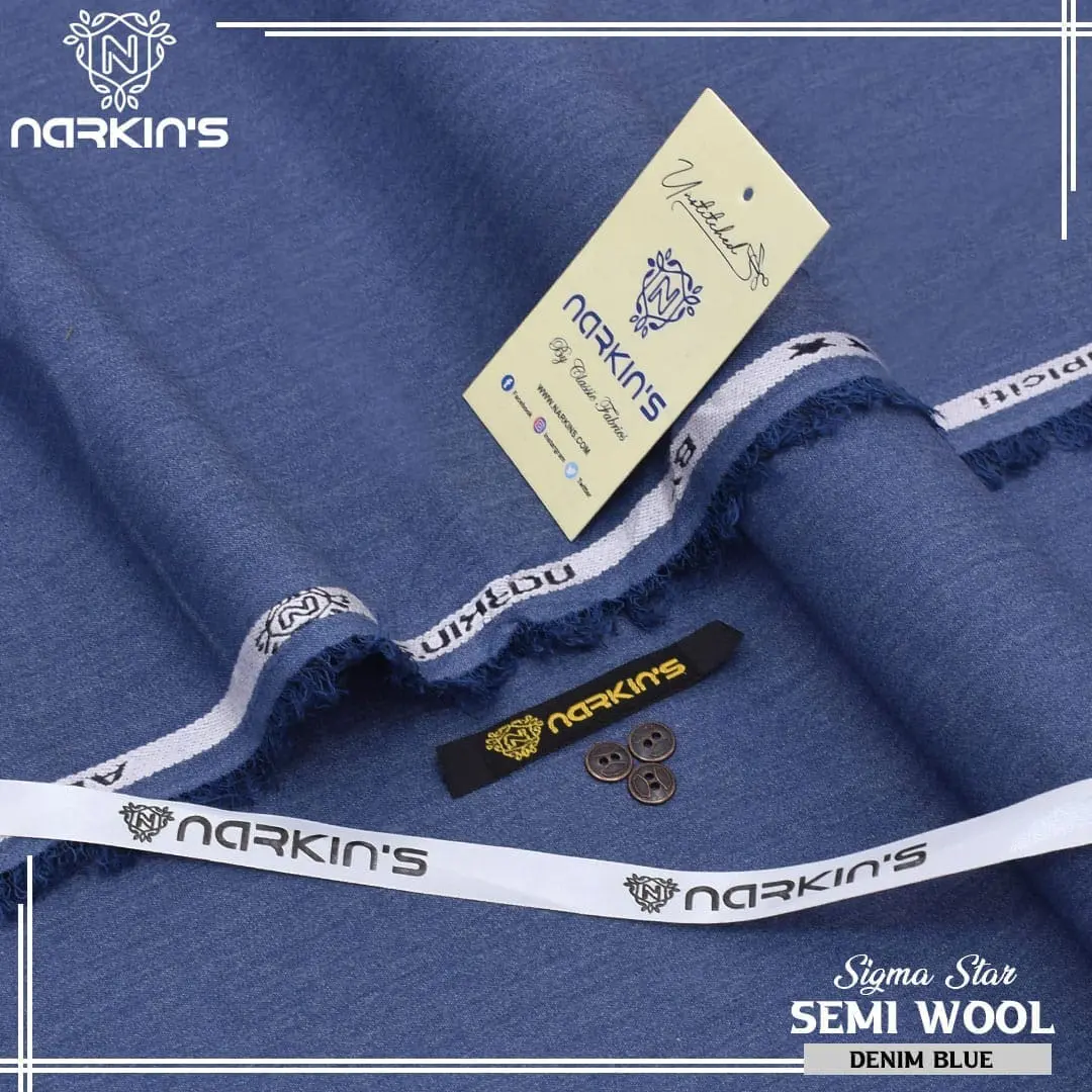 Narkin Men Unstitched Semi Wool Suit - Image 2