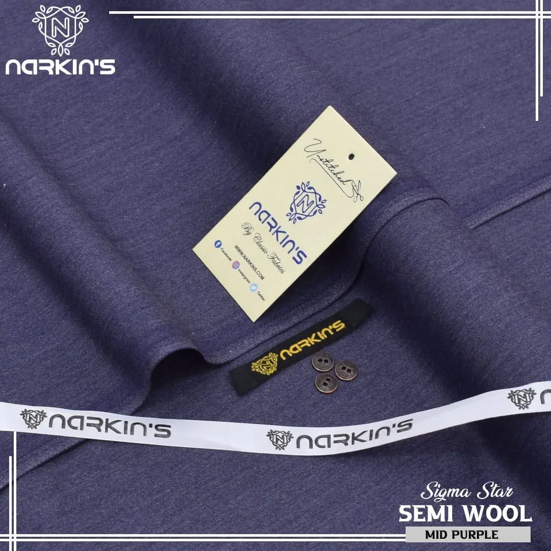 Narkin Men Unstitched Semi Wool Suit - Image 4