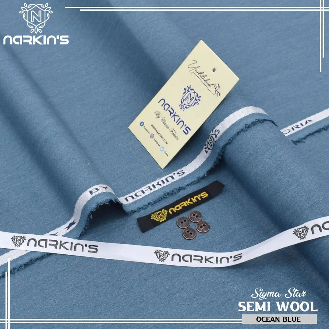 Narkin Men Unstitched Semi Wool Suit - Image 6