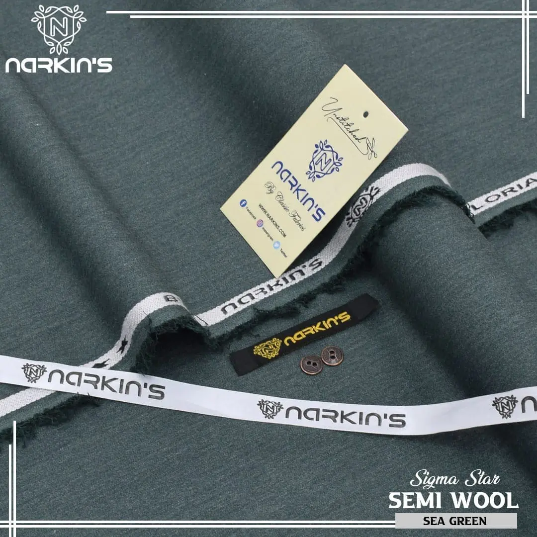 Narkin Men Unstitched Semi Wool Suit - Image 7
