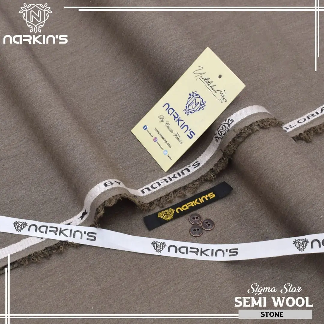 Narkin Men Unstitched Semi Wool Suit - Image 9
