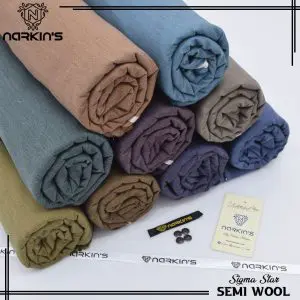 Men’s Unstitched Semi Wool Fabric 9-D Colors by Narkin’s