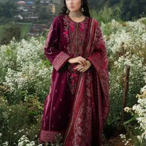 Zara Shahjahan 3pc Unstitched Dhanak Embroidered Suit