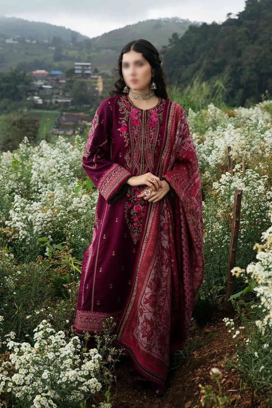 Zara Shahjahan 3pc Unstitched Dhanak Embroidered Suit