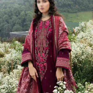 Winter Collection Zara Shahjahan Dhanak 3-piece Embroidered Suit