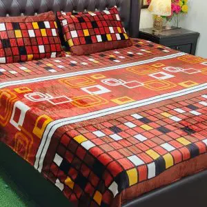 3 Piece Cozy Fleece Bedsheet – Geometric Style Collection 2025