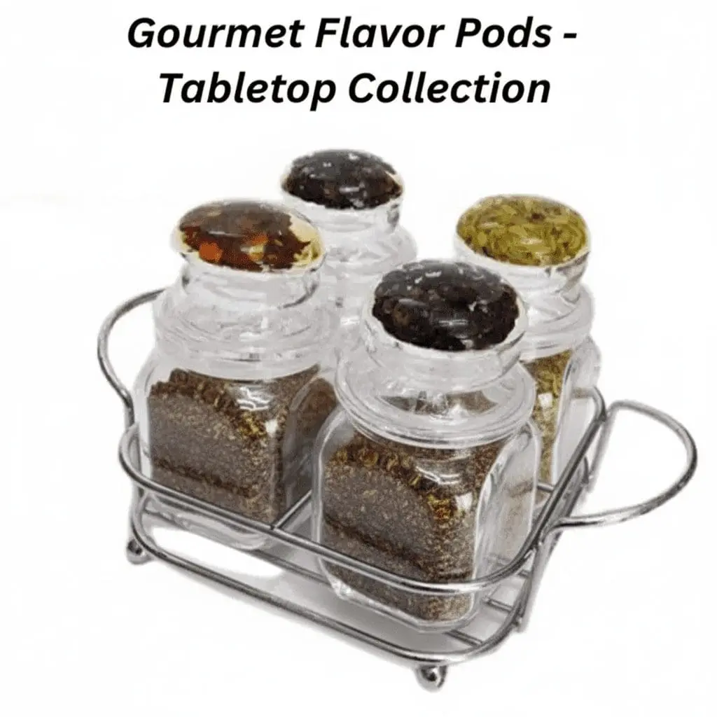 Acrylic namak dani set 4 pieces with stand