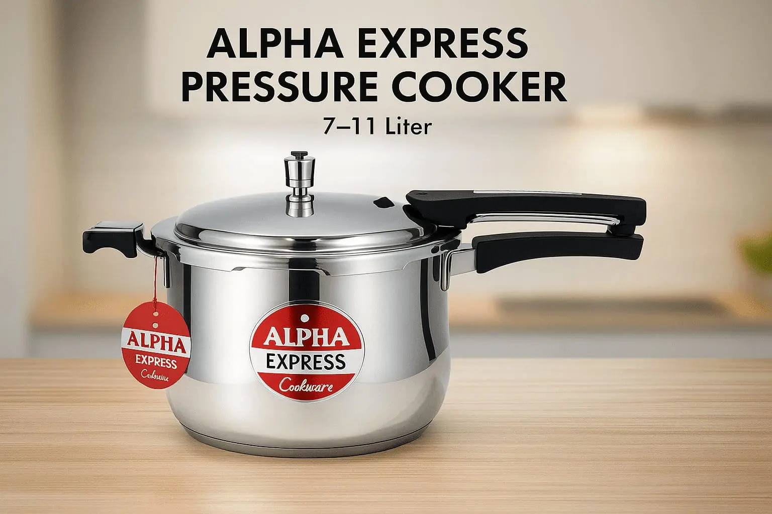 Alpha Stainless Steel Heavy Pressure Cooker – 7L, 9L, 11L