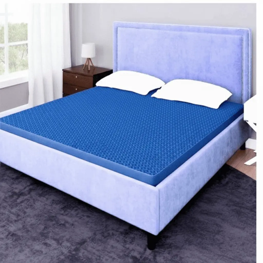 Blue Plachi Fabric King Size Mattress Protector