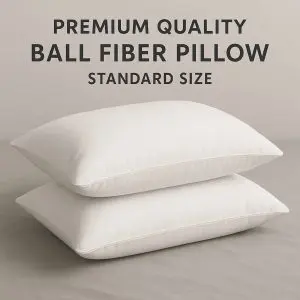 Premium Quality Ball Fiber Pillows Standard Size Set of 2 – Soft and Comfortable