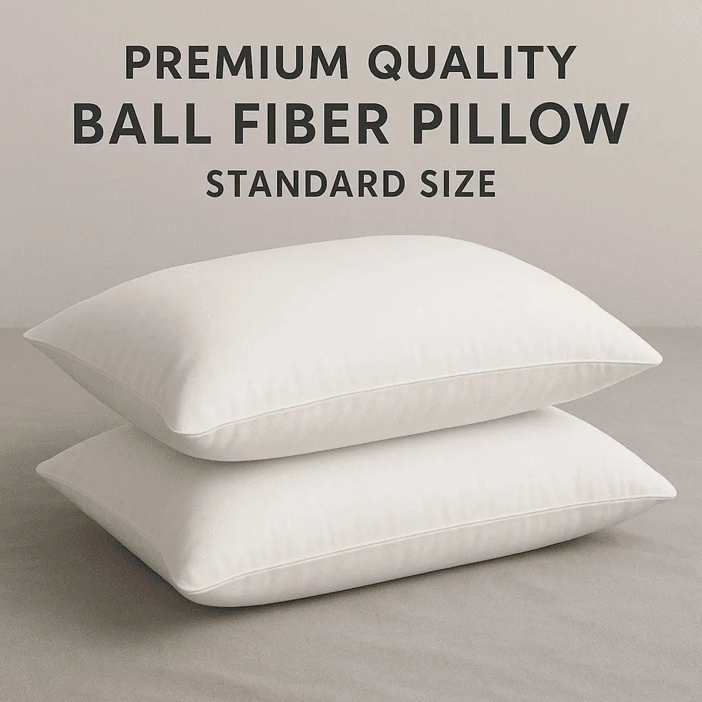 Premium Quality Ball Fiber Pillows Standard Size Set of 2 – Soft and Comfortable