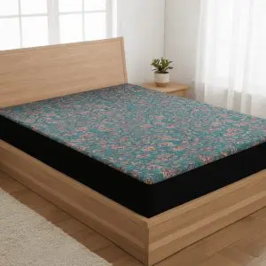 Zinc printed quilted waterproof mattress cover king size