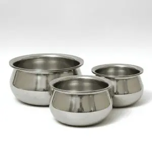 Silver steel 3 piece degchi set