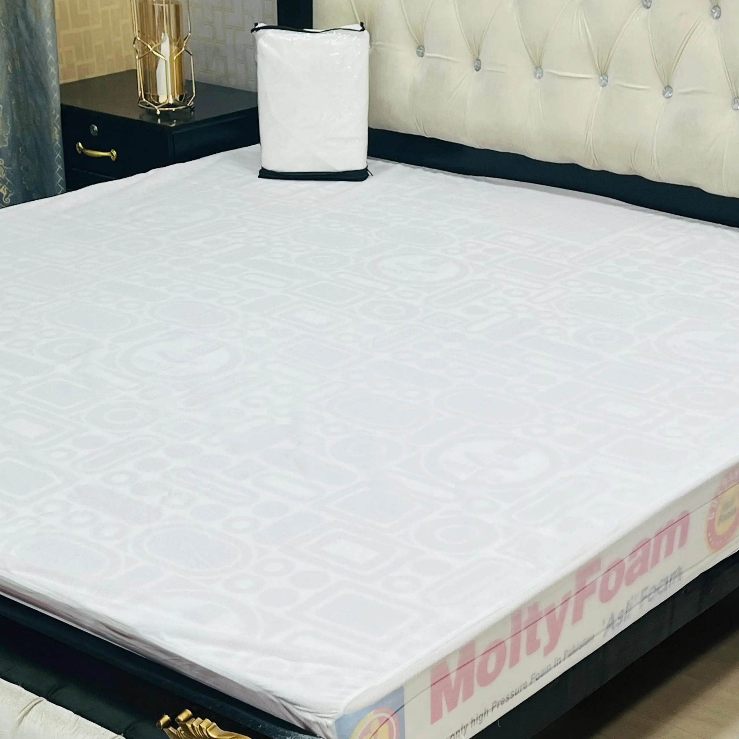 Waterproof Terry Cotton Mattress Cover – King Size Double Bed (Elastic Fitted Sheet) - Image 7