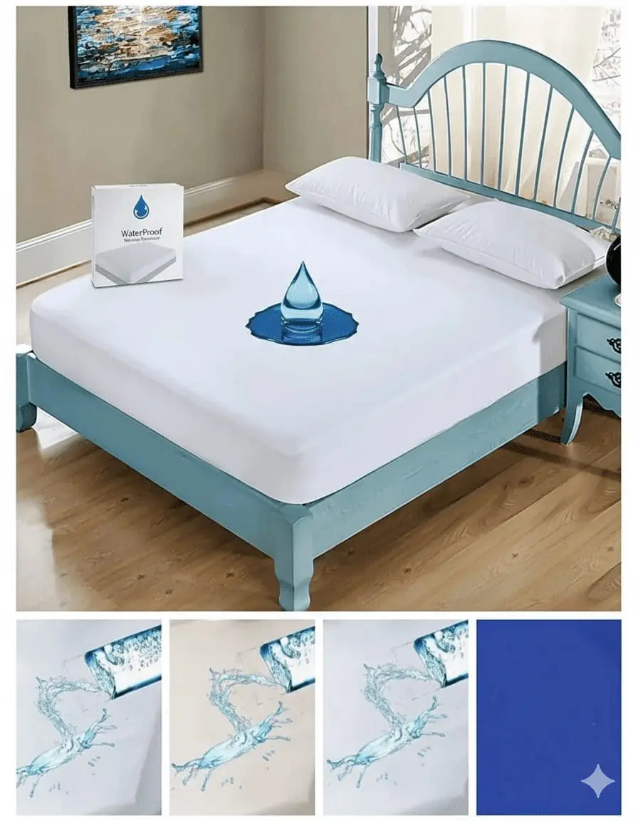White Waterproof Mattress Cover – King Size Protection - Image 2