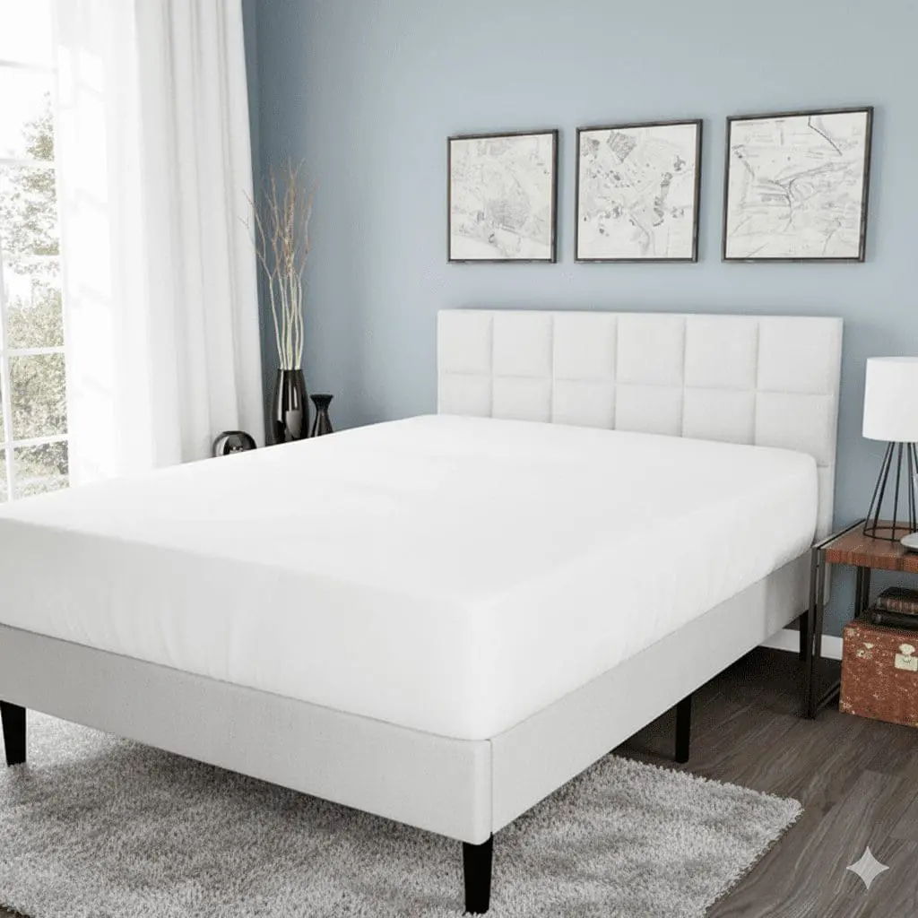 White Waterproof Mattress Cover for King Size Bed