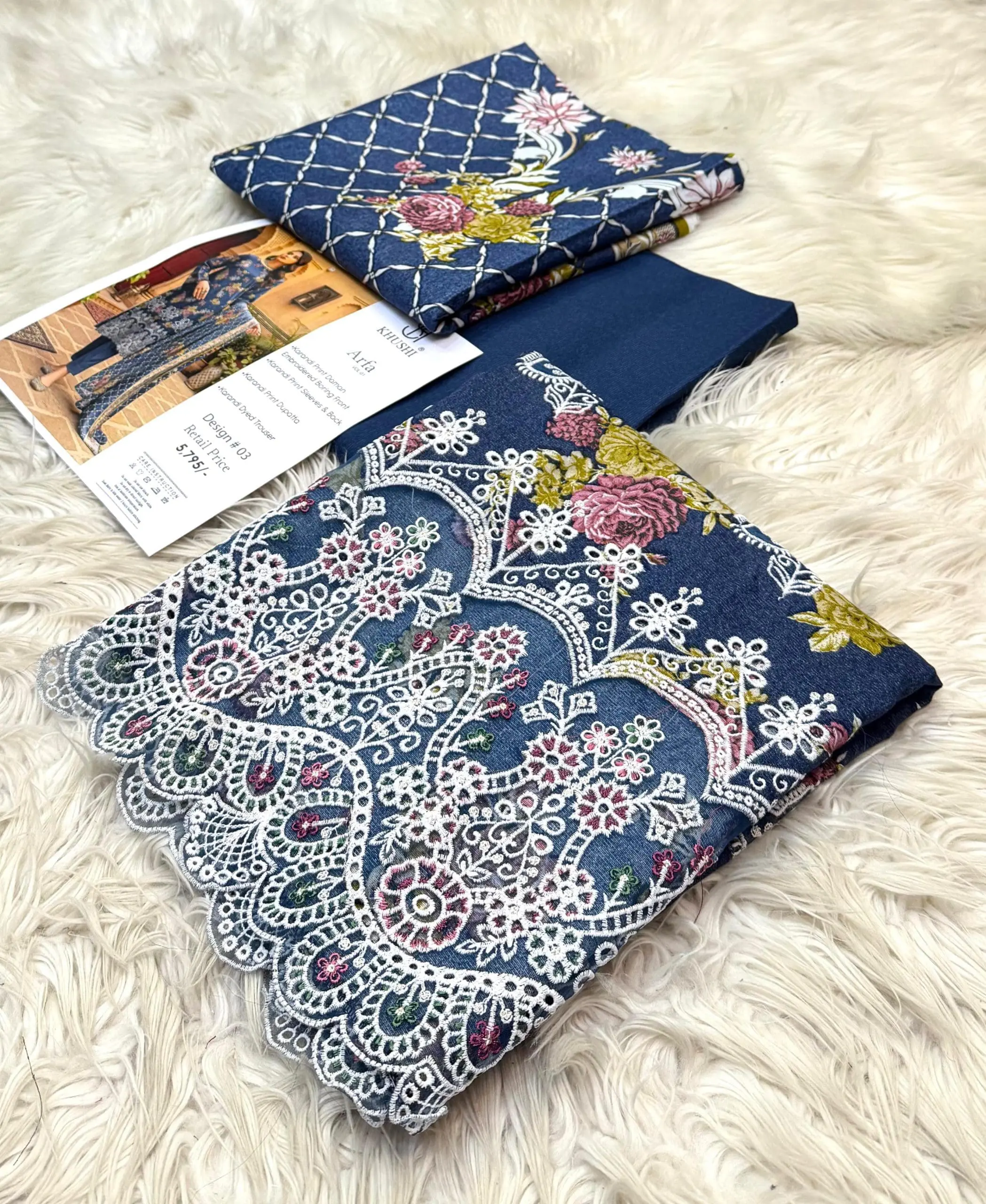 Khushi By Arfa – Original 3 Piece Printed Karandi Collection - Image 2