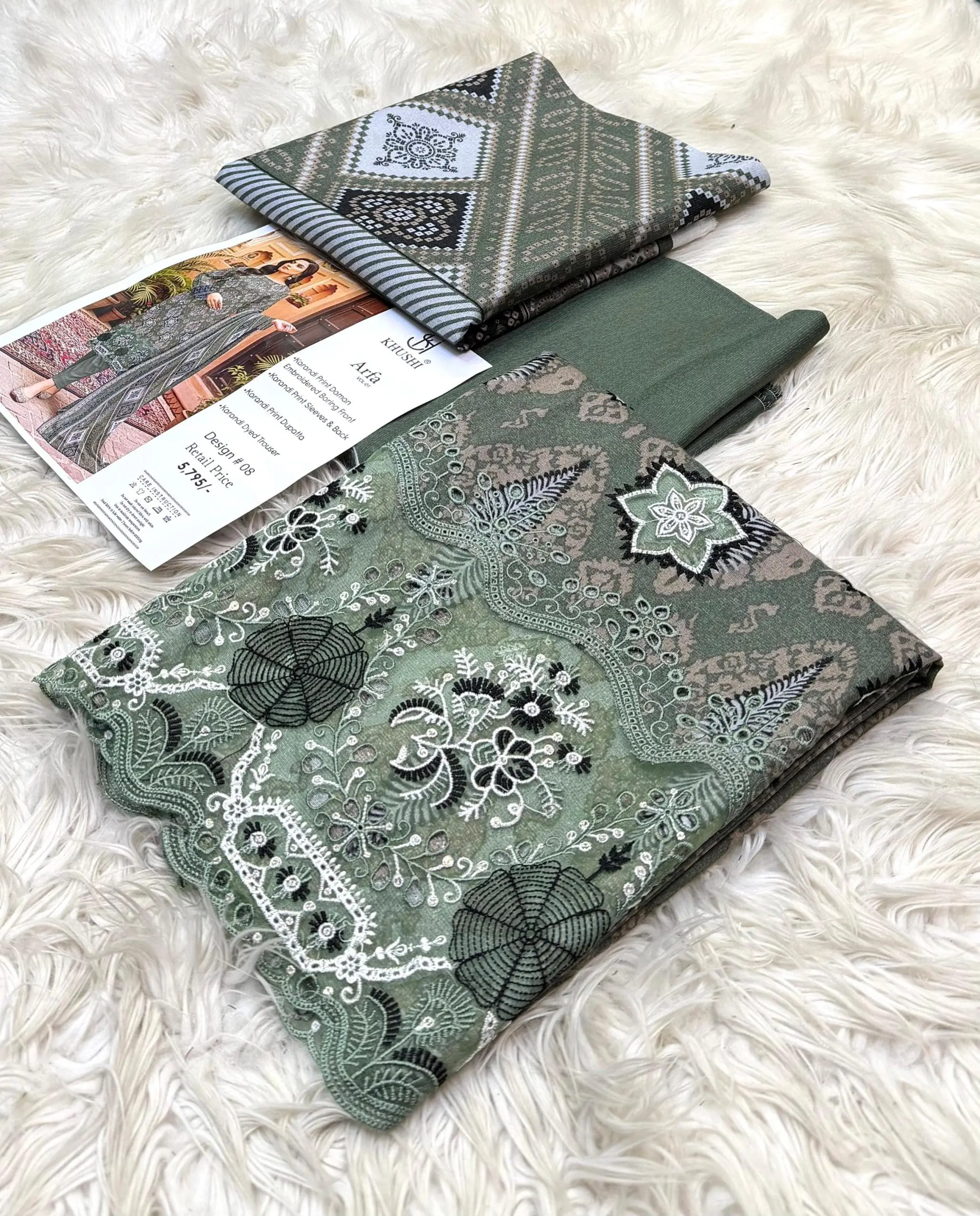 Khushi By Arfa – Original 3 Piece Printed Karandi Collection - Image 7