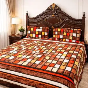 Fleece Stylish King Size 3-Piece Double Bed Sheet – 3.25 GAZ
