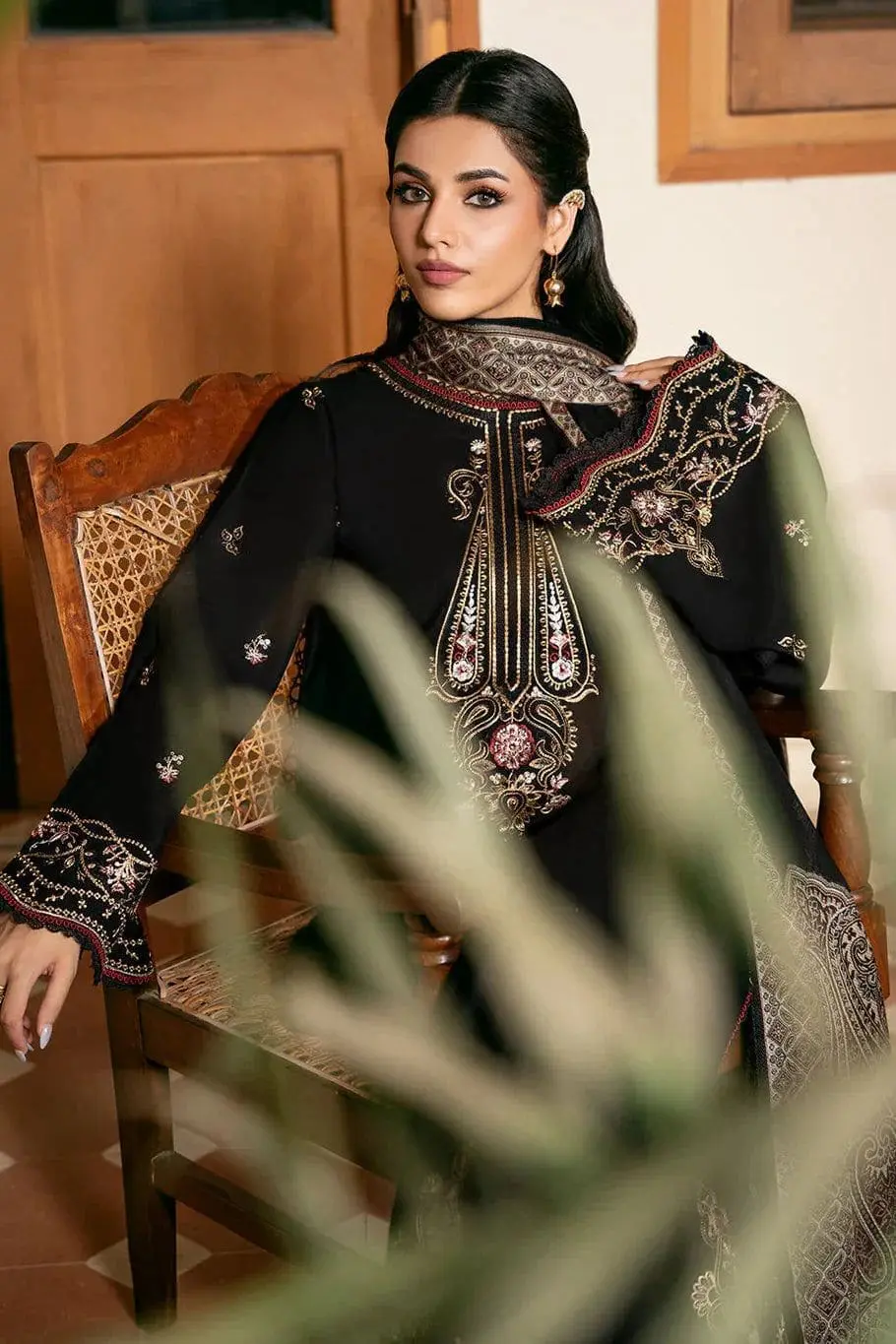 IZEL – 3 Piece Dhanak Casual Winter Suit with Full Embroidery - Image 4
