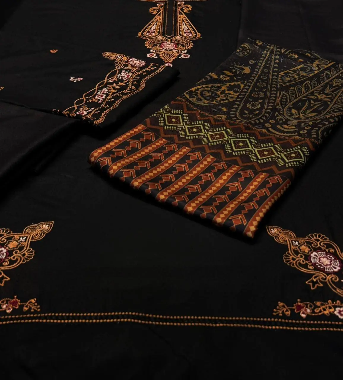 IZEL – 3 Piece Dhanak Casual Winter Suit with Full Embroidery - Image 5