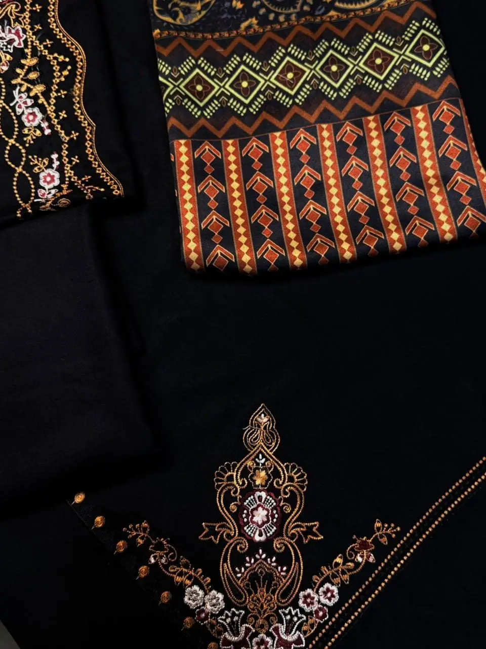 IZEL – 3 Piece Dhanak Casual Winter Suit with Full Embroidery - Image 6