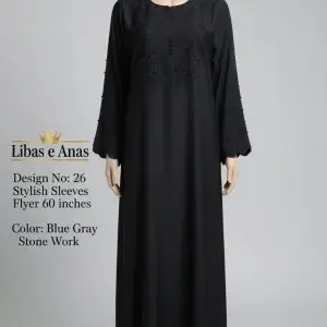 Libas-e-Anas Stylish Fancy Stone Abaya