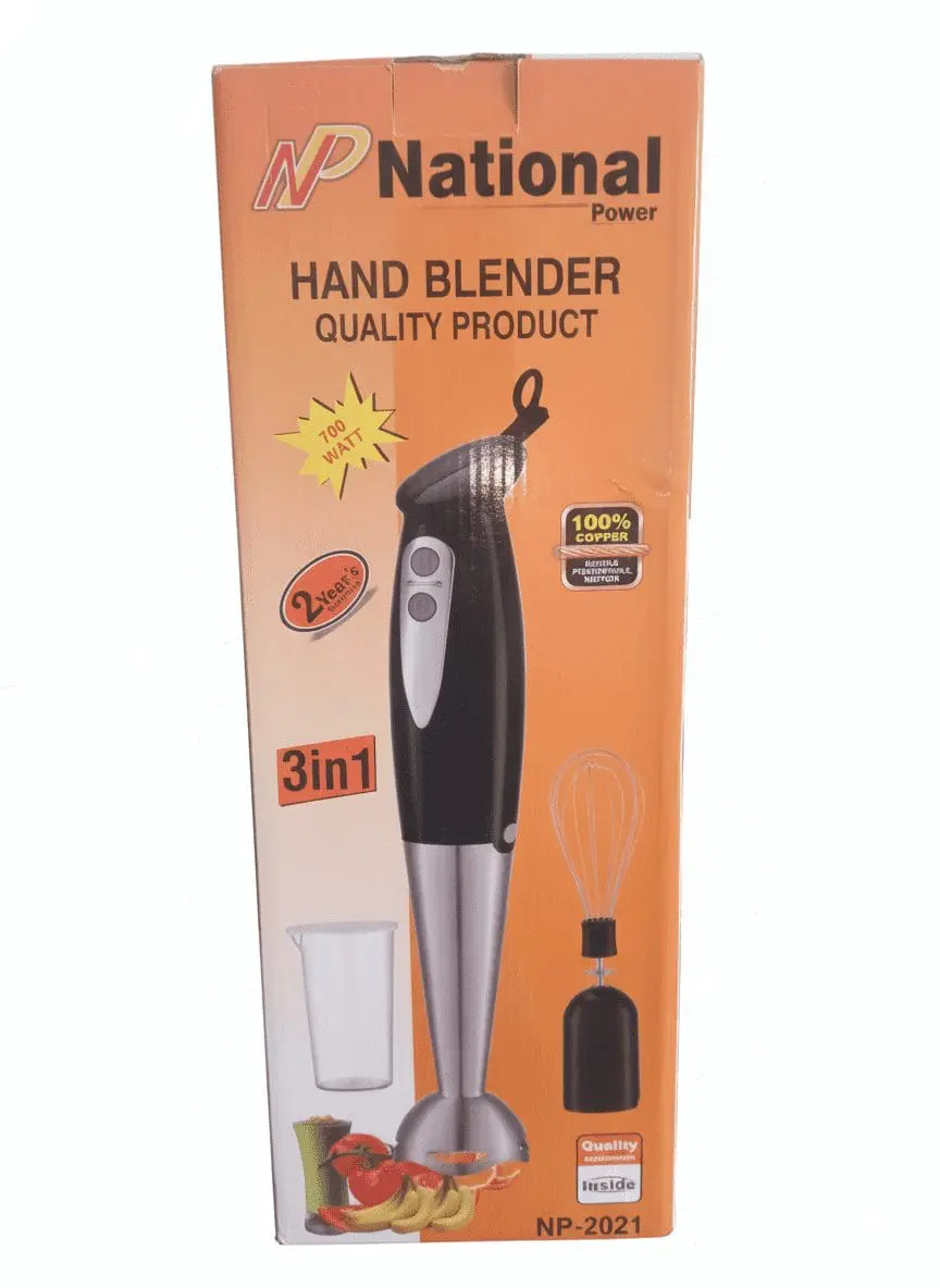 National hand blender machine and mixer in colorful