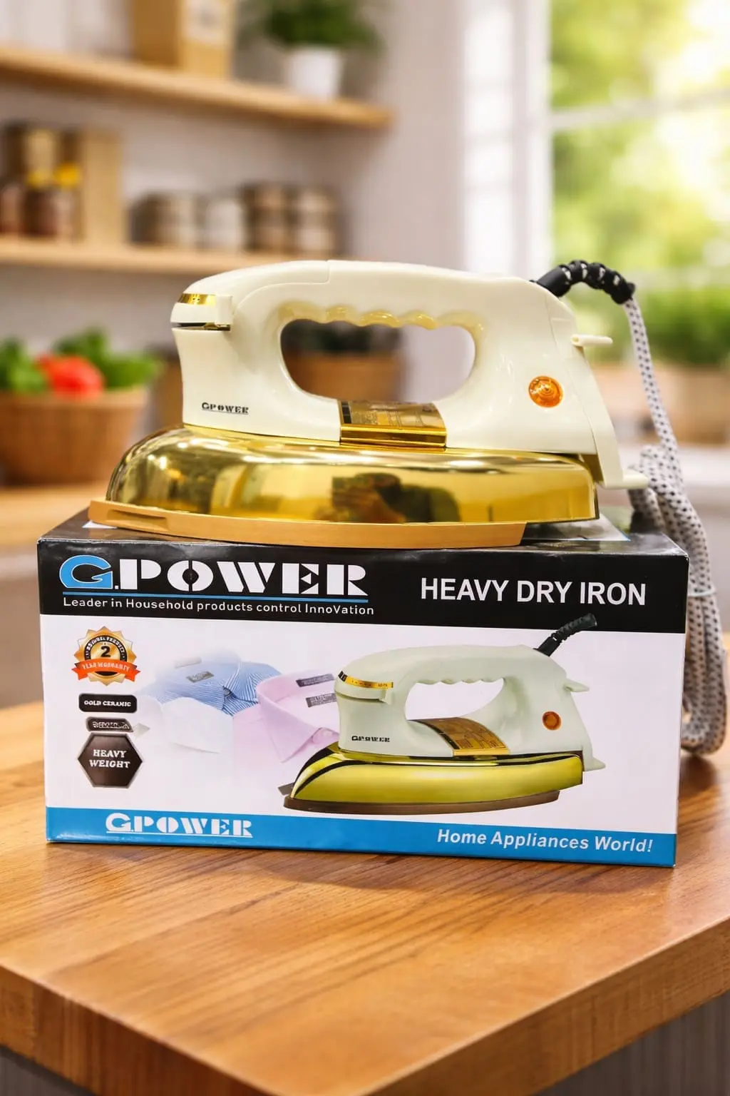 G Power Heavy Dry Iron – Gold Ceramic Soleplate