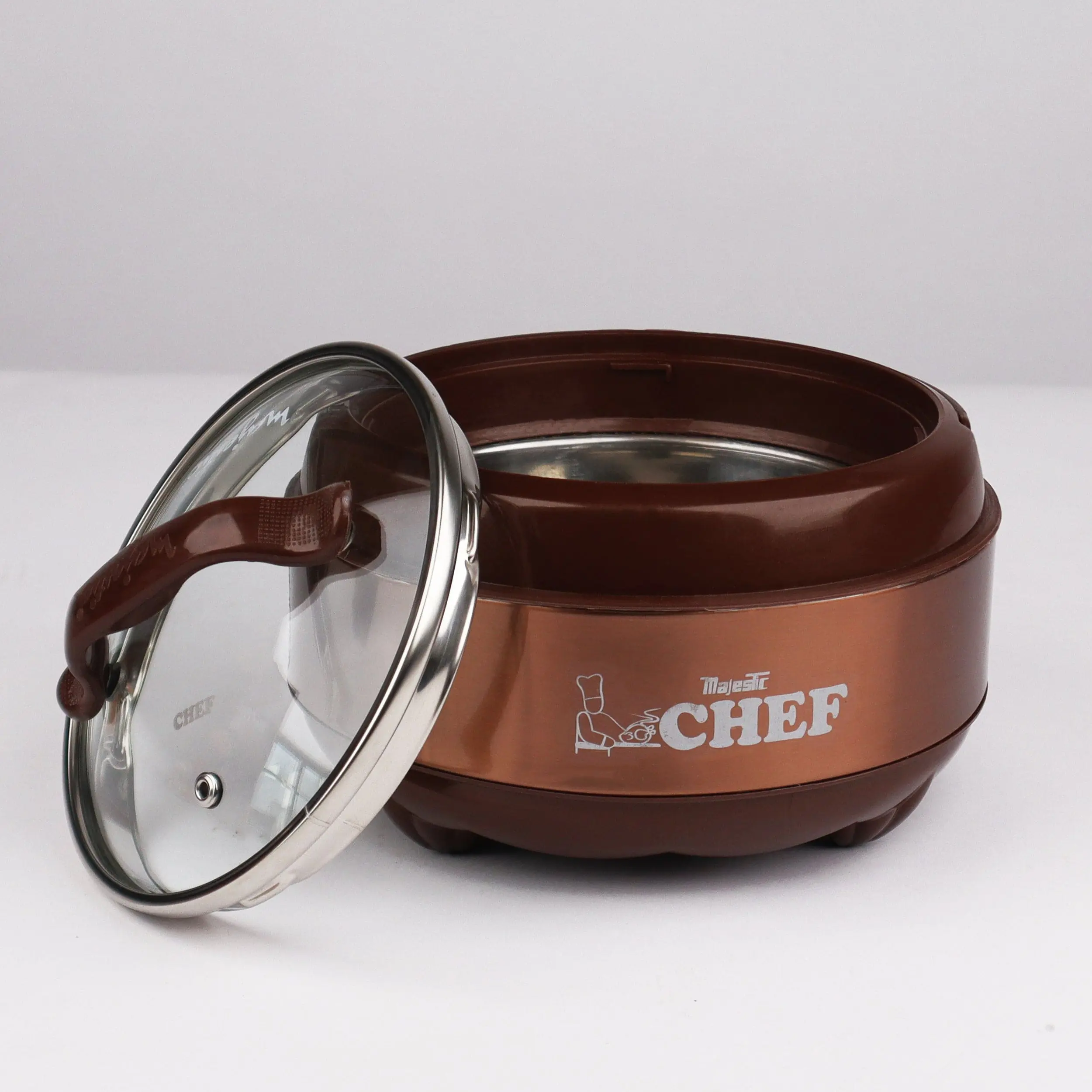 Majestic Chef Stainless Steel Clarion Hot Pot with Glass Lid - Image 2