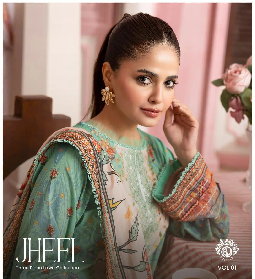 Gulgee Lawn 2026 – Jheel Vol 01 | 3 Piece Digital Printed Suit