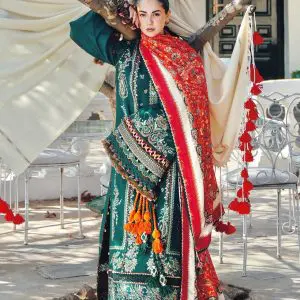Hussain Rehar 3 Piece Embroidered Lawn Suit with Dupatta