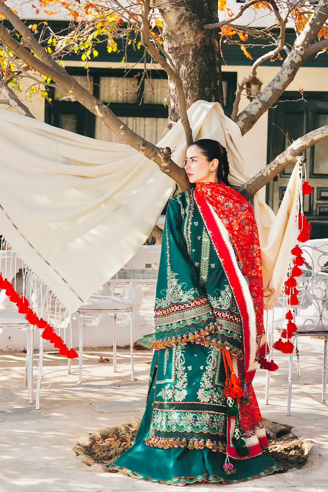 Hussain Rehar 3 Piece Embroidered Lawn Suit with Dupatta - Image 2