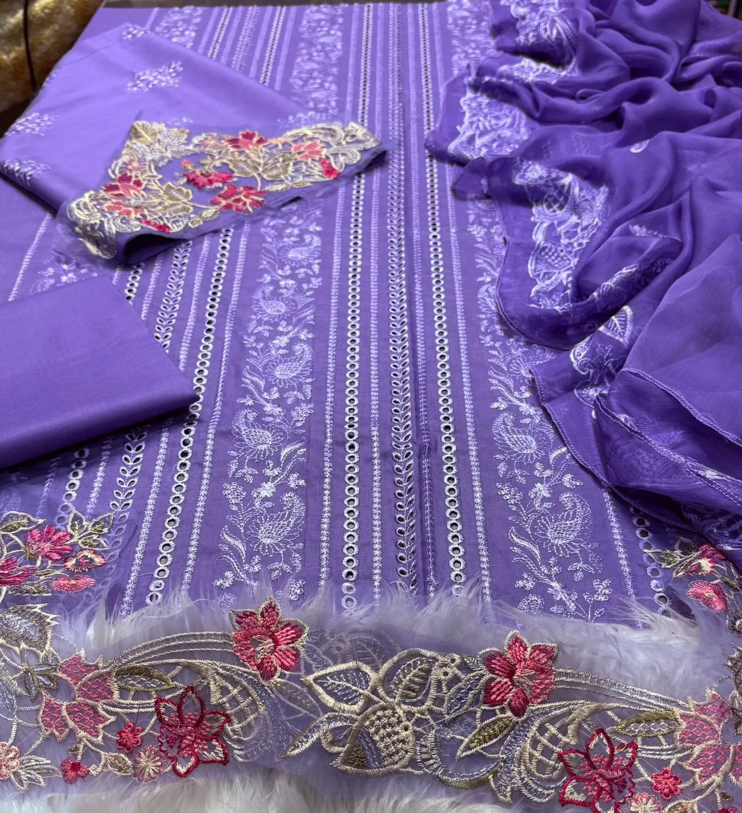 Qalamkar 3 Piece Lawn Air Jet Suit – Summer Casual Collection - Image 3