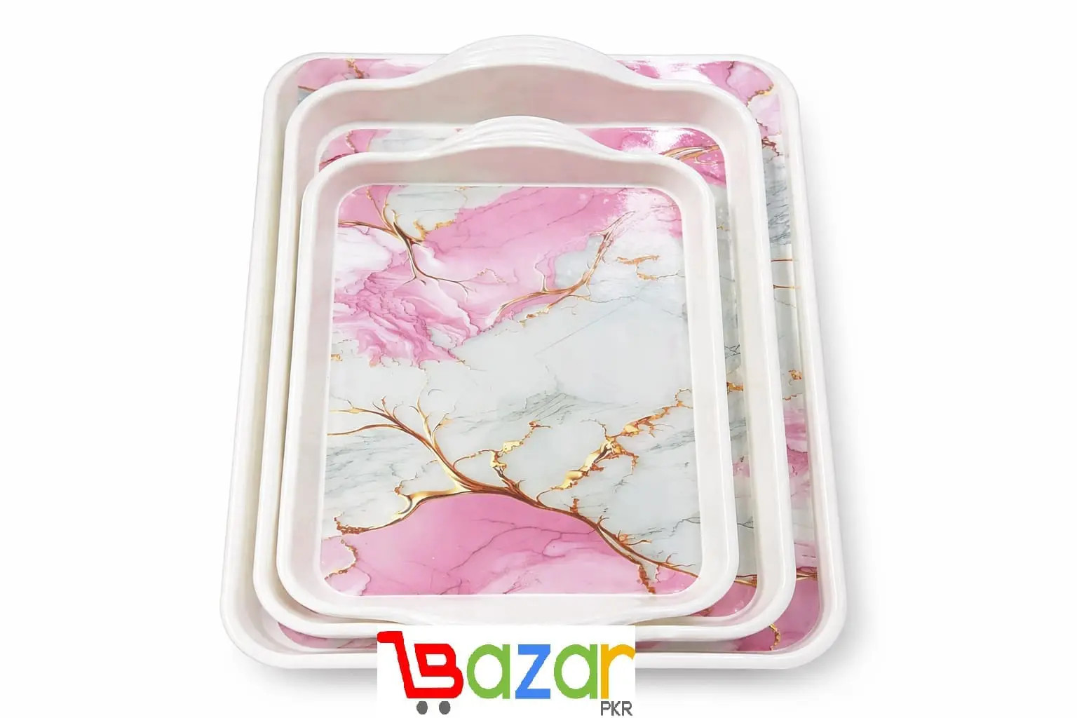 Pack of 3 Pcs Melamine Serving Tray Set