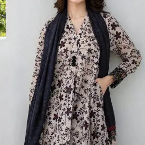 Baroque 3 Piece Printed Lawn Suit With Voile Dupatta