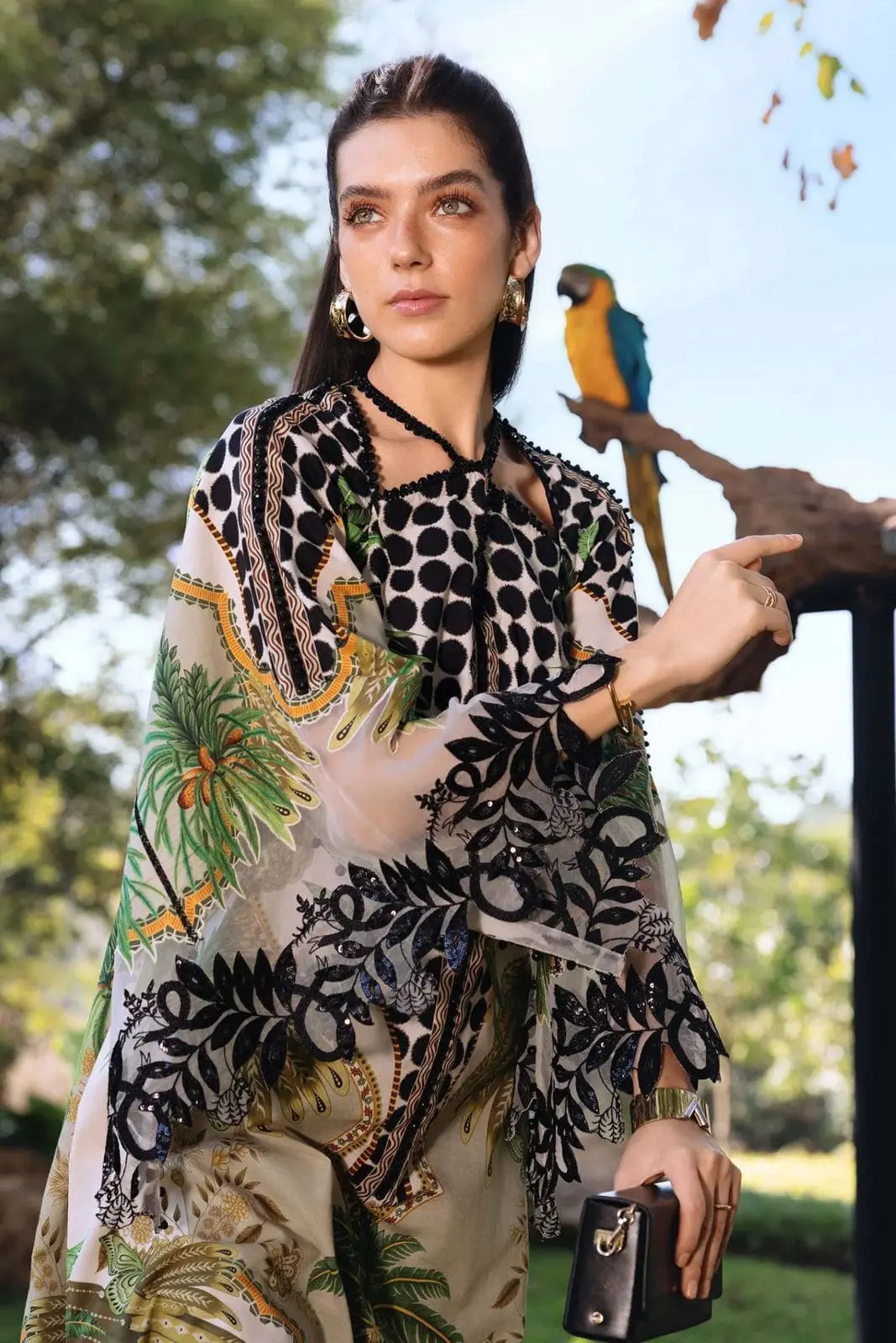 Baroque 3 Piece Printed Lawn Suit Chiffon Dupatta Eid Collection - Image 3