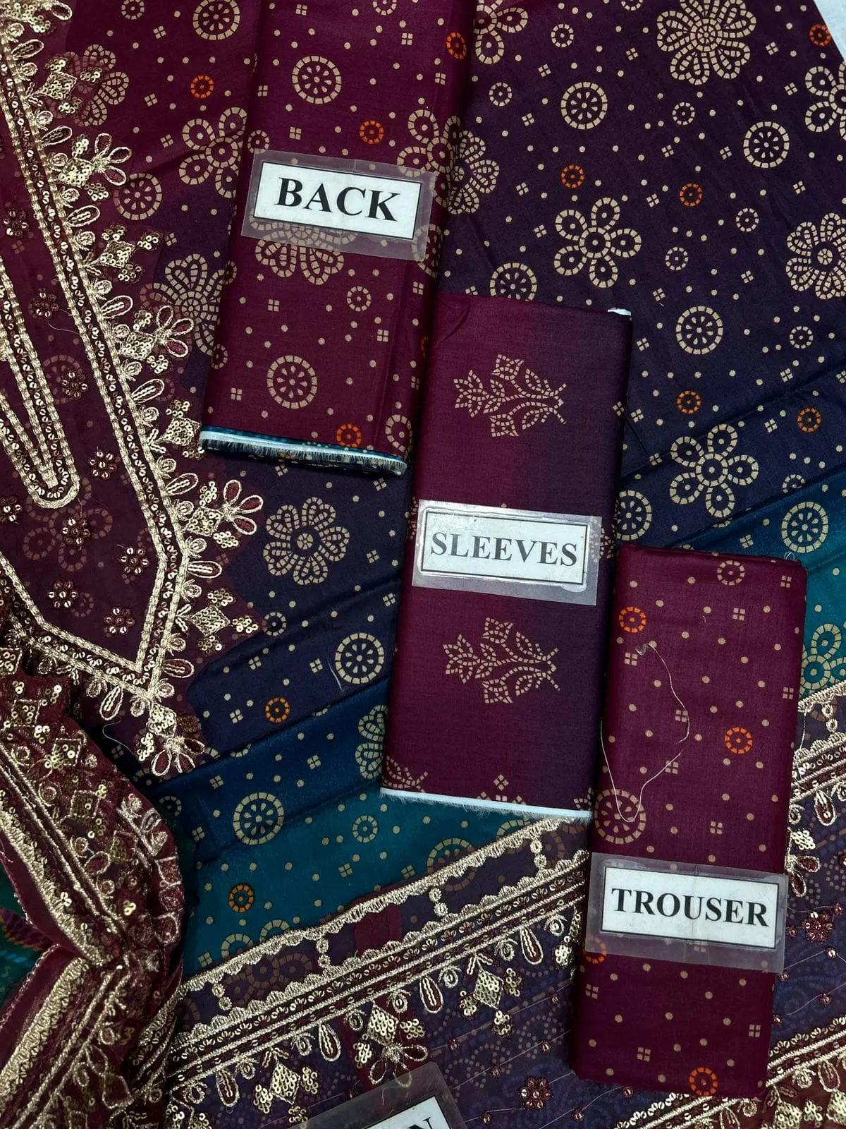Nureh 3 Piece Printed Lawn Suit With Chiffon Dupatta - Image 5