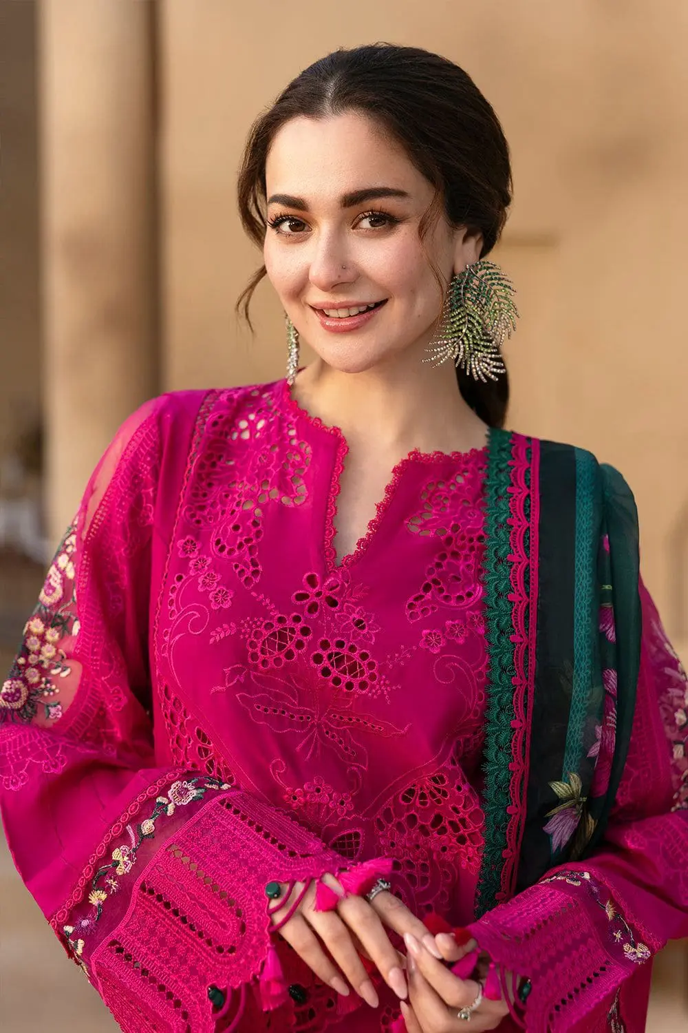 Saira Rizwan 3 Piece Embroidered Lawn Suit Slub Monark Dupatta - Image 2