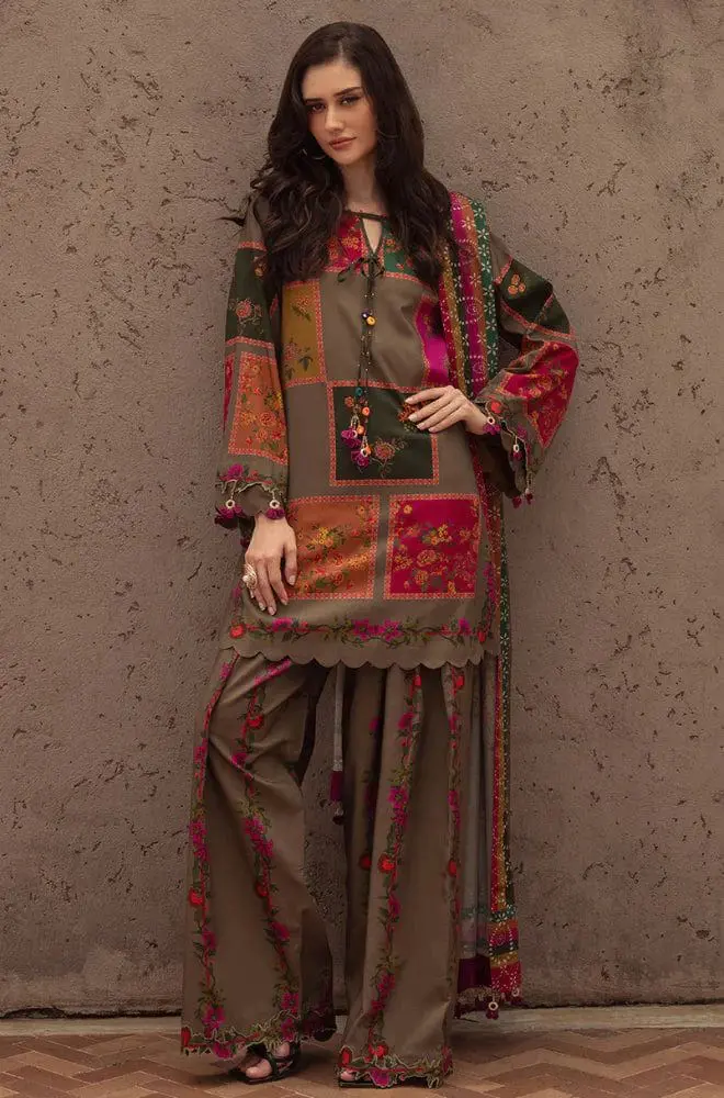Charizma 3 Piece Printed Lawn Suit With Voile Dupatta Collection - Image 3
