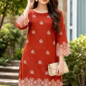 Breeze 2 Piece Embroidered Lawn Suit With Dyed Trouser