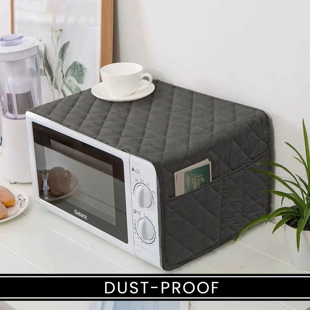 Microwave Oven Dustproof Cover Fabric With Storage Pockets - Image 5